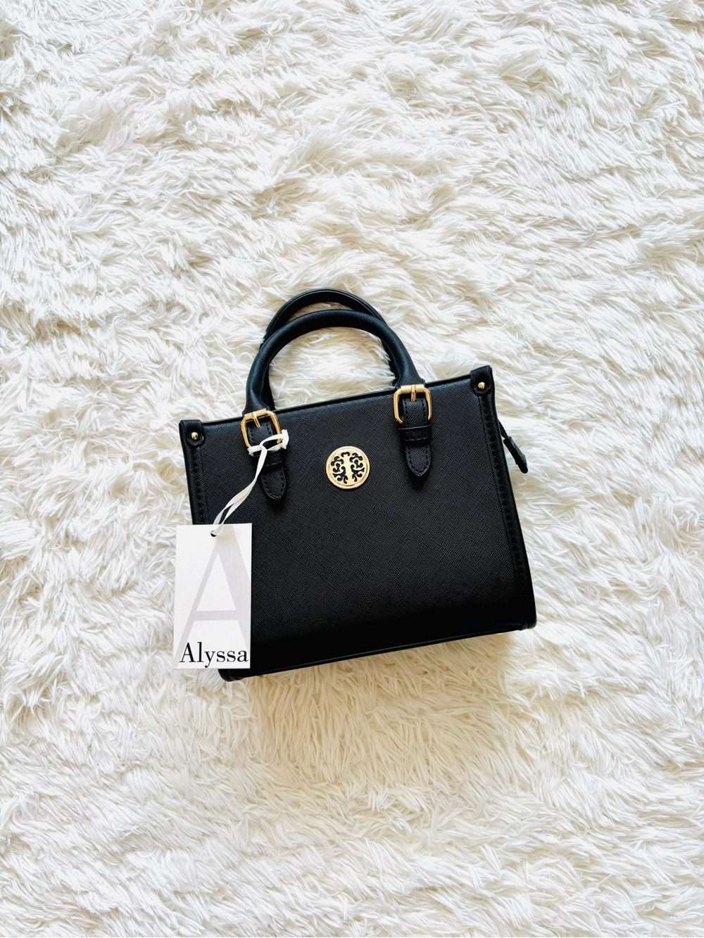 🤍New! Black Structured Crossbody Top-Handle Women's Bag